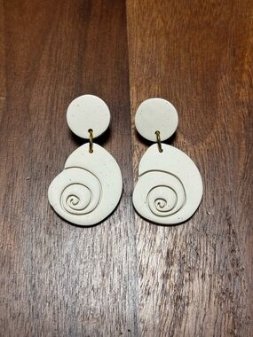 Shell Clay Earrings - Handmade